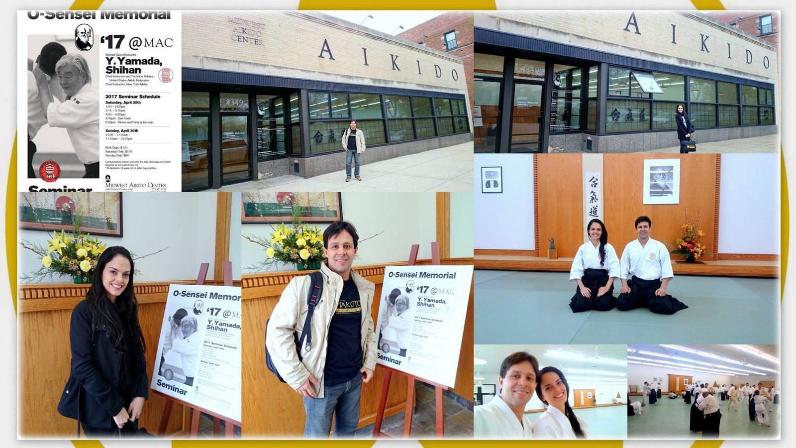 Sensei Josemar e Elyne Fontes em Seminário de Aikido em Chicago - Illinois