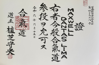 Certificado - Maxwell Dantas Lima - Yudansha Makoto (Sandan)